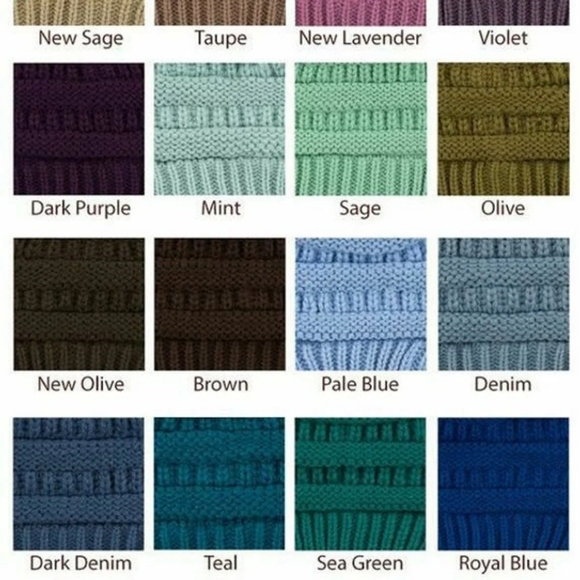 NWT Teal Blue CC Beanie Cable Knit Winter Slouchy Cap Hat - Picture 6 of 7